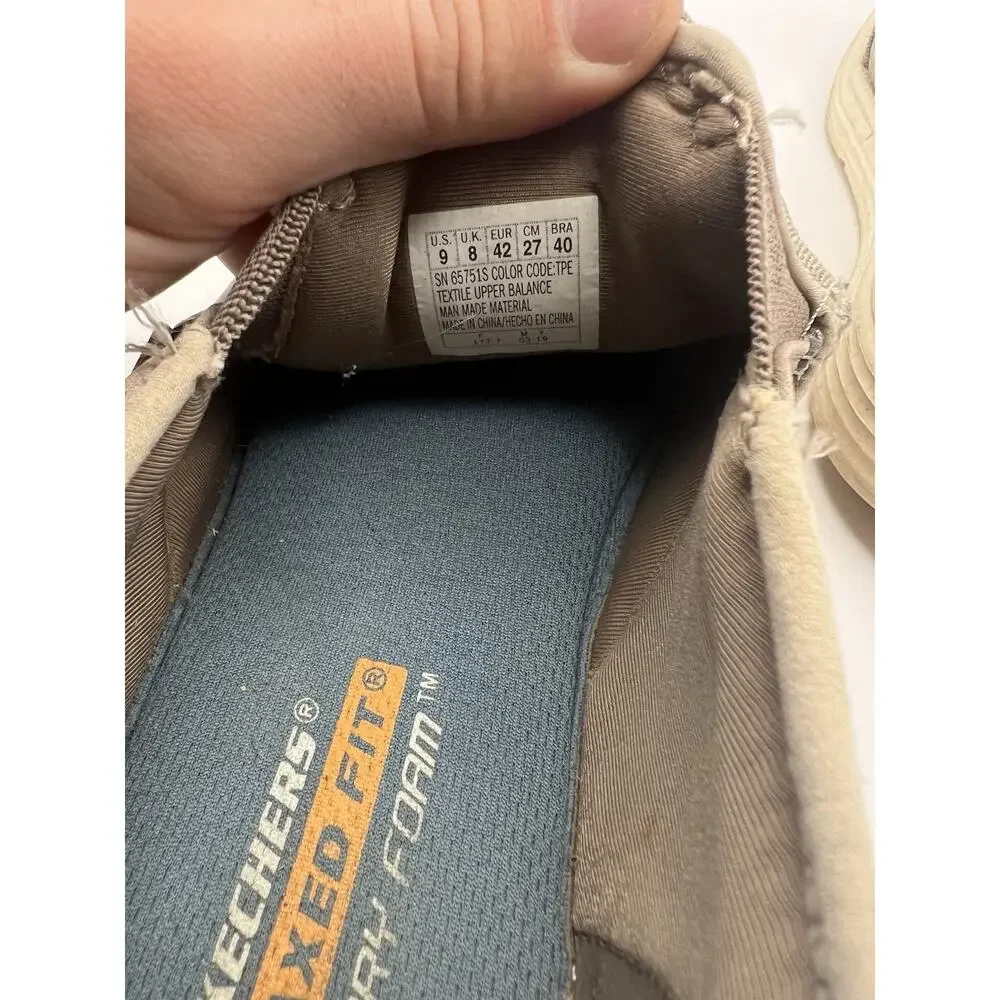 Skechers Mens Status Delton Loafers Size 9 Beige